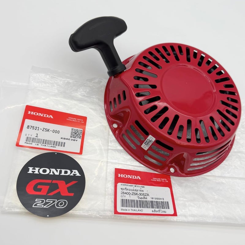 KINDZA Genuine 28400-Z5K-305ZA Recoil Starter Assembly with Genuine Emblem 87521-Z5K-000 for Honda GX270 GX240 Engines WT30XK4 FRC800 Superseded by 28400-Z5K-013ZA - Image 3